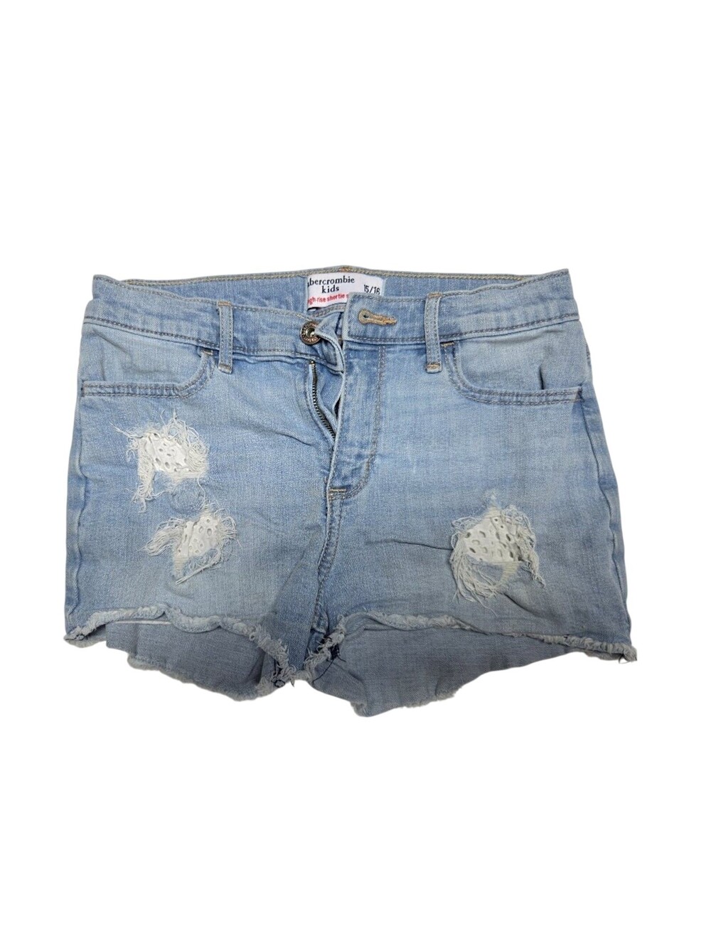 Abercrombie Kids High-Rise Shortie Denim Shorts Size 15/16 Reg